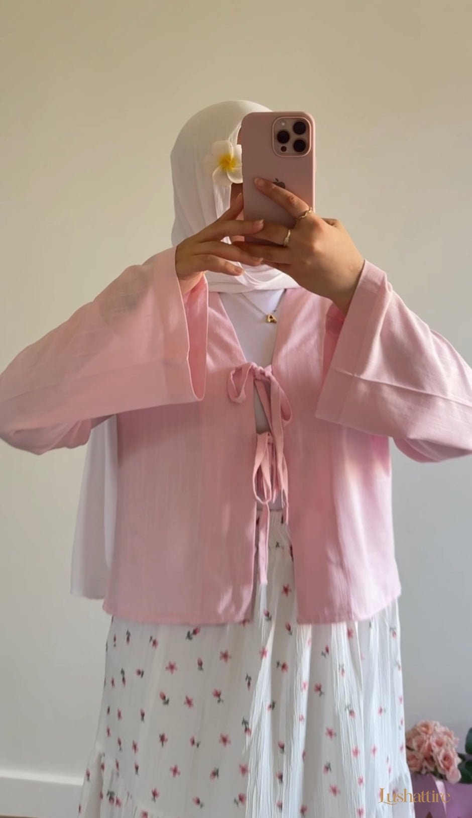 Rose Tie Front Cardigan